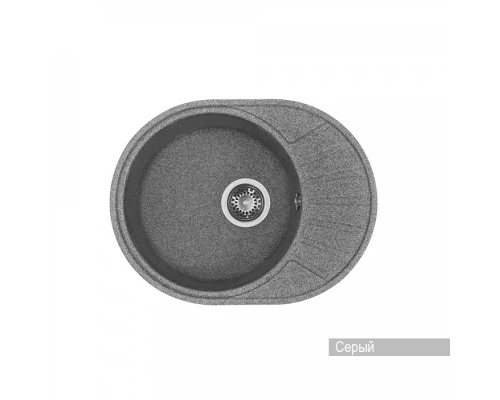 Мойка для кухни  Чезана 568x437x191 мм,круглая с крылом, серый