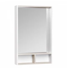 Зеркальный шкаф ЙОРК 55, белый, ясень фабрик