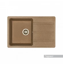 Мойка для кухни Аманда 780x510x211 мм, прямоуг. с крылом, терракот