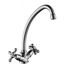 H02 Смеситель для кухни, выс.пов.излив 140мм, р/ДВ, хром, ROS, H02-71