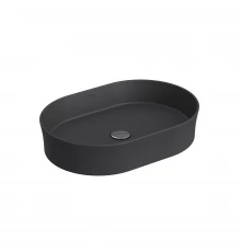 Раковина Ego SL накладная овал, 55x38 см, без отверстия под смеситель, овальная, антрацит матовый, B