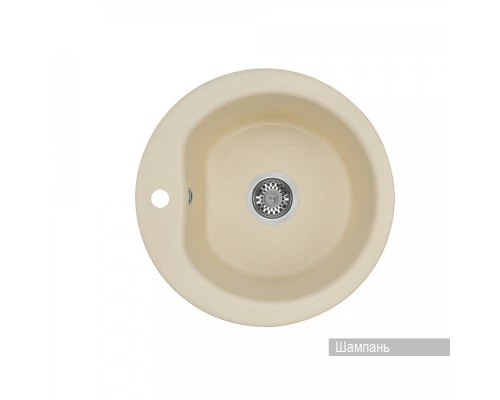 Мойка для кухни  Мида 510x510x210 мм,круглая, шампань