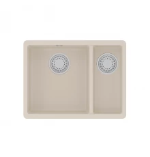 Кухонная мойка Lemark SINARA 550.2-U подстольного монтажа с доп.чашей из кварцгранита, Шампань 