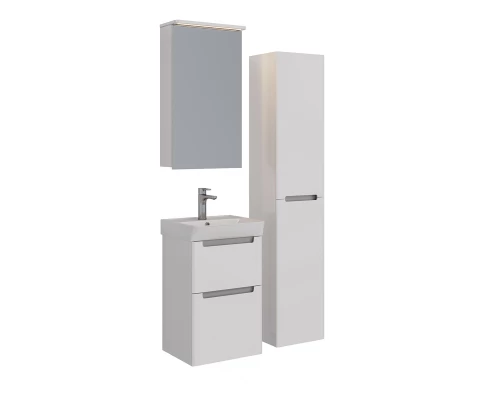 Шкаф зеркальный Lemark ZENON 45х80 см 1 дверный, петли слева, с козырьком-подсветкой, с розеткой, цв