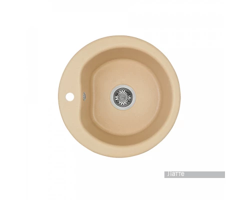 Мойка для кухни  Мида 510x510x210 мм,круглая, латте