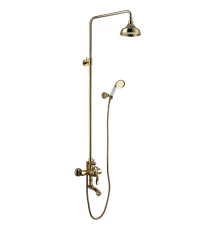 Brava Смеситель для ванны-душа, пов.излив 206мм верх.лейка 'Троп.дождь', р/ОД, золото, LM, LM4762G