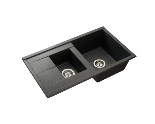 Мойка для кухни  Делия 87 870x510x218 мм, прямоуг. с крылом и доп. чашей, графит