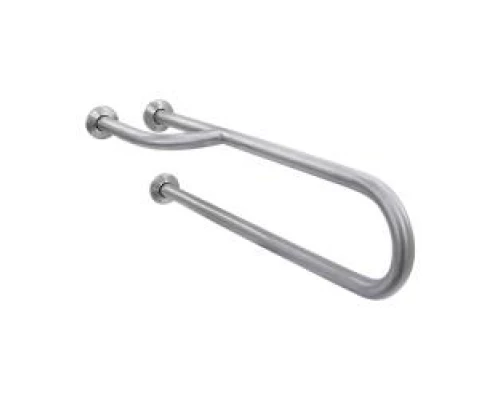 Поручень полукруглый левый неподвижный с тремя точками опоры, матовый.