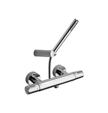 Термостатический смеситель для душа наружнего монтажа с душевым комплектом TZAR 343401DNС никель бра