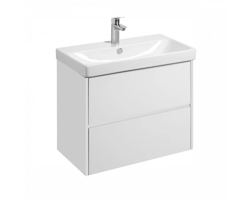 Тумба СКАНДИ 80, универс., 2ящ., белый матовый/белый глянец (под раковину АДРИАНА 80)