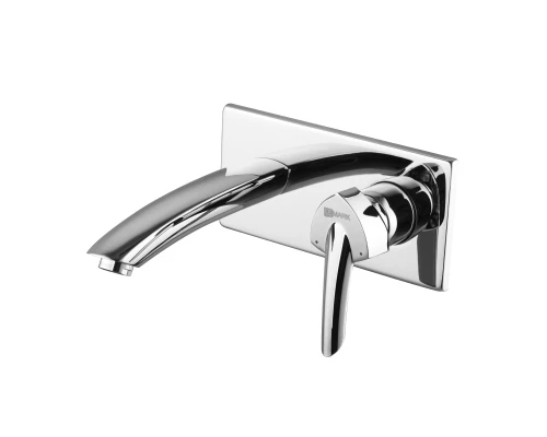 Mars Смеситель для раковины, монолит.излив 179мм на стену, р/ОД, хром, LM, LM3526C