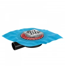 Трап водосток ZENTRUM Antik 100х100, хром глянец, выпуск D50 H65 боковой, BERGES