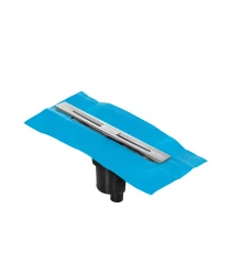 Желоб водосток SIMPEL 600, матовый хром, S-сифон D50/105 H50 вертикальный, BERGES