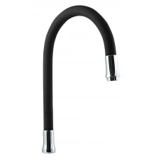 Излив гибкий из силикона,с аэратором, цвет черный., СЛАВЕН, 099