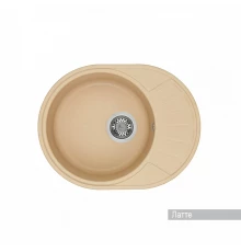 Мойка для кухни  Чезана 568x437x191 мм,круглая с крылом, латте