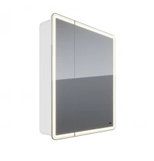 Шкаф зеркальный Lemark ELEMENT 70х80 см 2-х дверный, с подсветкой, с розеткой, цвет корпуса: Белый
