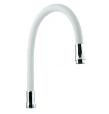 Излив гибкий из силикона,с аэратором, цвет белый., СЛАВЕН, 098