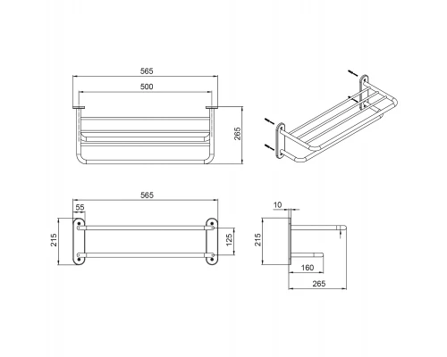 Полка для полотенец FIXSEN HOTEL (50 см) (FX-31015A)