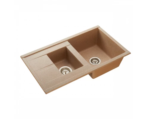 Мойка для кухни  Делия 87 870x510x218 мм, прямоуг. с крылом и доп. чашей, песочный