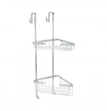 Полка для душевой кабины угловая Fixsen двухэтажная хром латунь FX-853-2