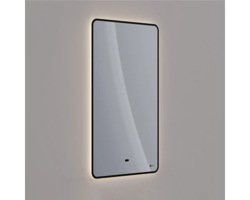 Зеркало Lemark MIOBLACK 45х80 см с интерьерной подсветкой, с подогревом