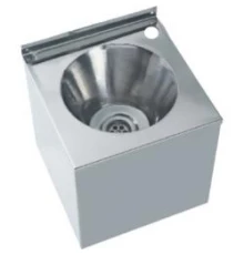 Раковина из нержавеющей стали настенная  квадратная с боковой защитой 300x300x300 мм, шт