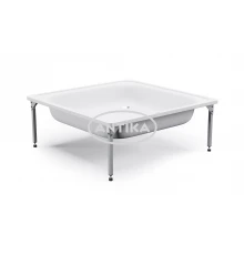 ANTIKA Поддон душевой стальной эмалированный 80х80х15 см., слив D-52мм., с подставкой