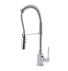 Смеситель высокий для кухни профессиональный с гибким шлангом и поворотным изливом KUATRO NK 4966