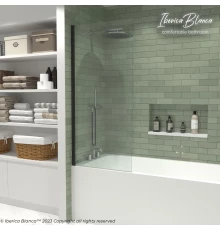 Шторка для ванны IBERICA BLANCA Mod.802 Wide Open поворотная прозрачное стекло/черный 70х150см (IB802.SB.150.70)