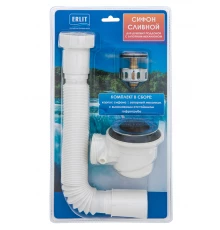 ERLIT Сифон для высоких поддонов (с отстойником), в блистере