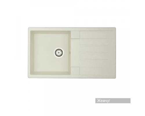Мойка для кухни  Верона 855x500x210 мм, прямоуг. с крылом, жемчуг
