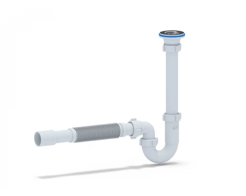 Сифон Ани 1 1/4*32 прямоточный с гибкой трубой 32*32/40, ANI PLAST