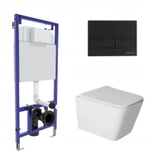 Комплект: инсталляция NOVUM кнопка L5 Soft Touch черная, унитаз SIGMA Rimless 52 см, сиденье дюропла