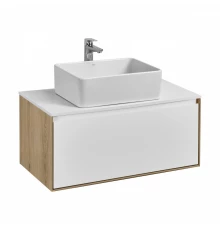 Тумба ЛИБЕРТИ 90,1ящ.,подвесн.,дуб эльвезия/бел.глян. (под рак-ну АДРИАНА 90,MILA 35,MILA 40,ОДРИ 42