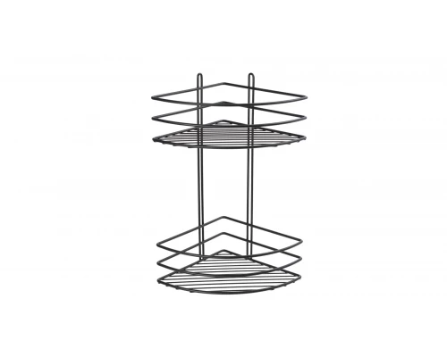 Полка угловая двухэтажная черная Fixsen FX-710B-2