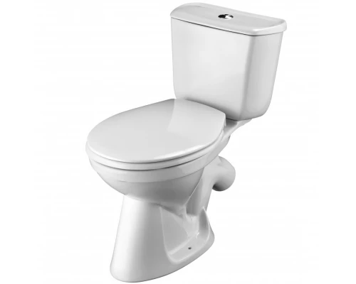 БРИЗ Унитаз-компакт, косой выпуск, 2-х режимная арматура, сиденье дюропласт. САНТЕК