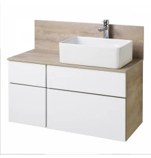 Тумба МИШЕЛЬ 100, дуб эндгрейн, белая (под раковину ОДРИ 42, MILA 350, ЛОЛА 60)