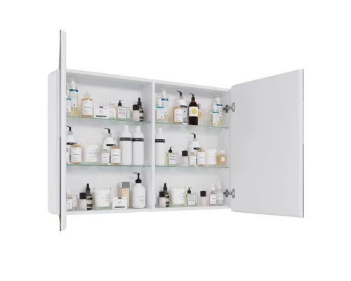 Шкаф зеркальный Lemark ELEMENT 120х80 см 2-х дверный, с подсветкой, с розеткой, цвет корпуса: Белый