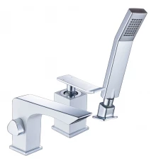 Contest Смеситель на борт ванны, на борт 3отв лейка., р/ОД, хром/белый, LM, LM5845CW