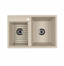 Мойка для кухни  Делия 78 DBL  780x520x218 мм, прямоуг. с крылом, шампань