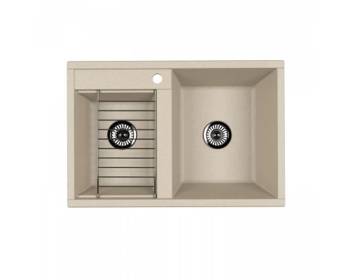 Мойка для кухни  Делия 78 DBL  780x520x218 мм, прямоуг. с крылом, шампань