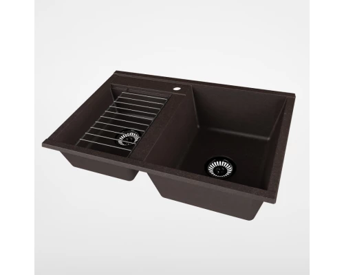 Мойка для кухни  Делия 78 DBL  780x520x218 мм, прямоуг. с крылом, кофе