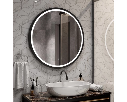 Зеркало Style  Black LED D 800