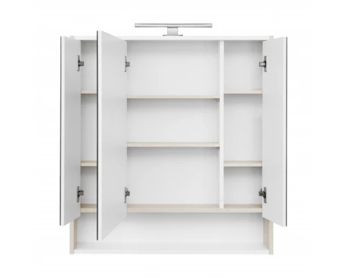 Зеркальный шкаф РИКО 80, белый, ясень фабрик