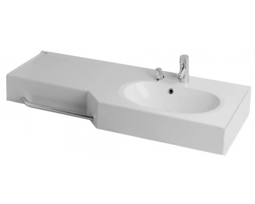 Раковина ОТЕЛЬ 2/1270, правая с навесами и диспенсором