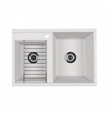Мойка для кухни  Делия 78 DBL  780x520x218 мм, прямоуг. с крылом, жемчуг