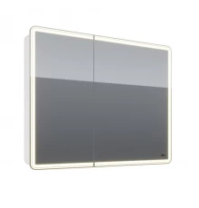 Шкаф зеркальный Lemark ELEMENT 100х80 см 2-х дверный, с подсветкой, с розеткой, цвет корпуса: Белый