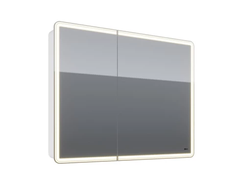 Шкаф зеркальный Lemark ELEMENT 100х80 см 2-х дверный, с подсветкой, с розеткой, цвет корпуса: Белый