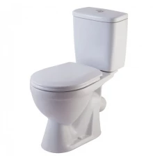 ЛИРА ЛЮКС Унитаз-компакт накл. вып., сид. п/п с сист. soft-close, арм.2-х уровн.(Уклад), белый ROSA