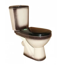 КОМФОРТ Унитаз-компакт (КОМФОРТ+) с арматурой, сиденьем, креплением, черный ROSA